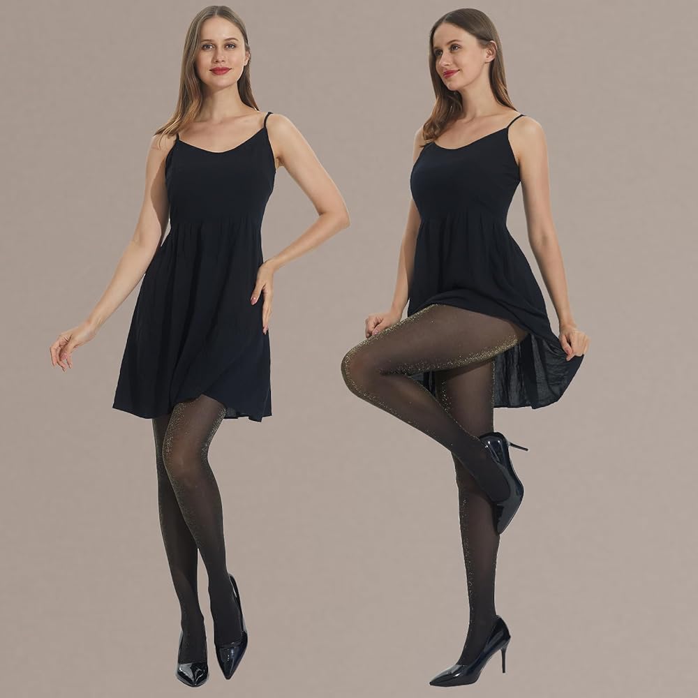 【新品未使用】TAKIMAKI タキマキ　LEGGINGS MANZI Sparkly Tights for Women, Lurex Metallic Shimmer